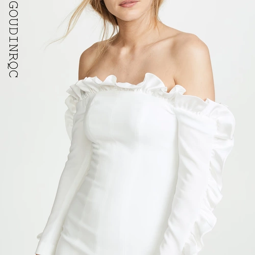 GOUDINRQC/古典青春 Элегантный лонгслив, приталенное вечернее платье, длина миди