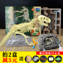 Dinosaur fossil skeleton archaeological excavation toy Tyrannosaurus Rex assembly model children handmade diy boy gift