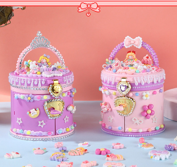 Children's diy portable treasure box material package creative handmade cream glue princess jewelry box girl toy gift O1CN01qmVKEd1VubZzQfsyq !!341822713