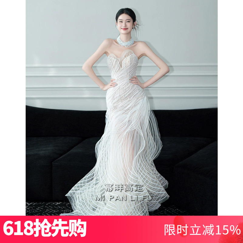 High-End Evening Dress for Women 2026 New Style Birthday Party Elegant and Sophisticated Bridal Going-Out Light Wedding Dress Classy and Grand High-End Evening Dress for Women 2026 New Style Birthday Party Elegant and Sophisticated Bridal Going-Out Light Wedding Dress Classy and Grand