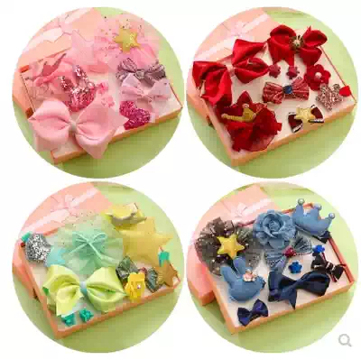 New year children's classic bow hairclip Big Red Princess Lady Korean girl headdress cute hairclip hairclip