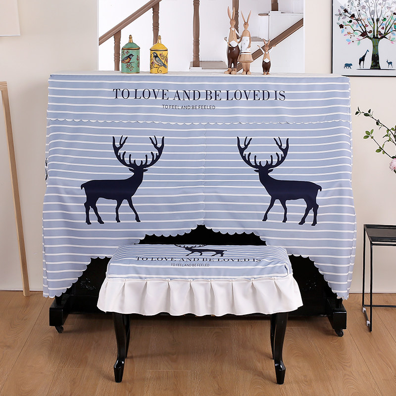 Nordic Style Ins Wind Printed Cartoon Piano Hood Full Cover Cloth Art Piano Cover Dust Shield not to be taken