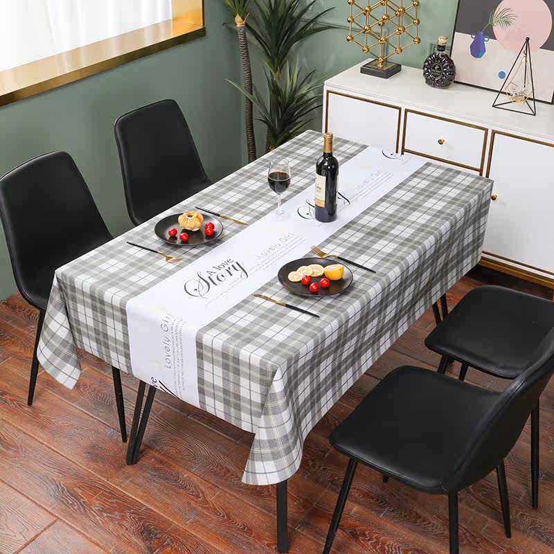 Nordic tablecloth waterproof and oil-proof disposable pvc table mat rectangular household coffee table cloth tablecloth simple and modern
