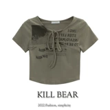 Брендовая короткая футболка, в американском стиле, короткий рукав