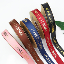 Threaded gold ribbon birthday cake box strap bow decoration flower floral ribbon gold ribbon