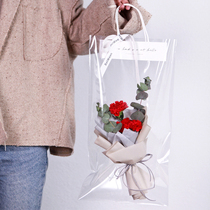 Net red transparent handbag single Sunflower gift bag bouquet Carnation bag floral gift Teachers Day