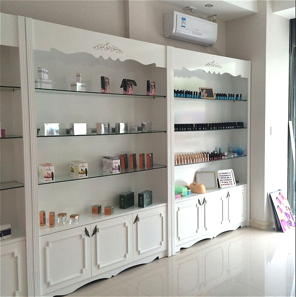 Usd 301 70 Paint European Style Cosmetics Display Cabinet Beauty Paint European Style Cosmetics Display Cabinet Beauty Salon Container Men And Women Shoes Shelves