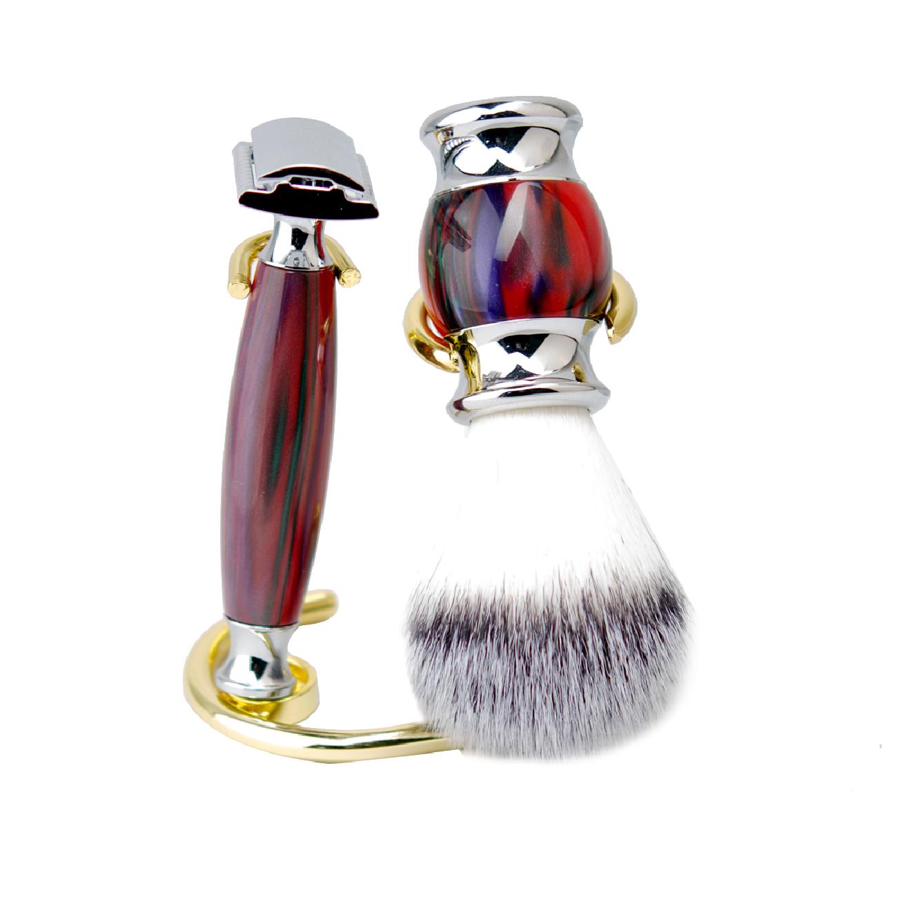 New Pint Men Care Manual Gold Shave Tool Holder Four Pieces Suit Shave Knife Whole Body Wash Away 10 Blade Blades