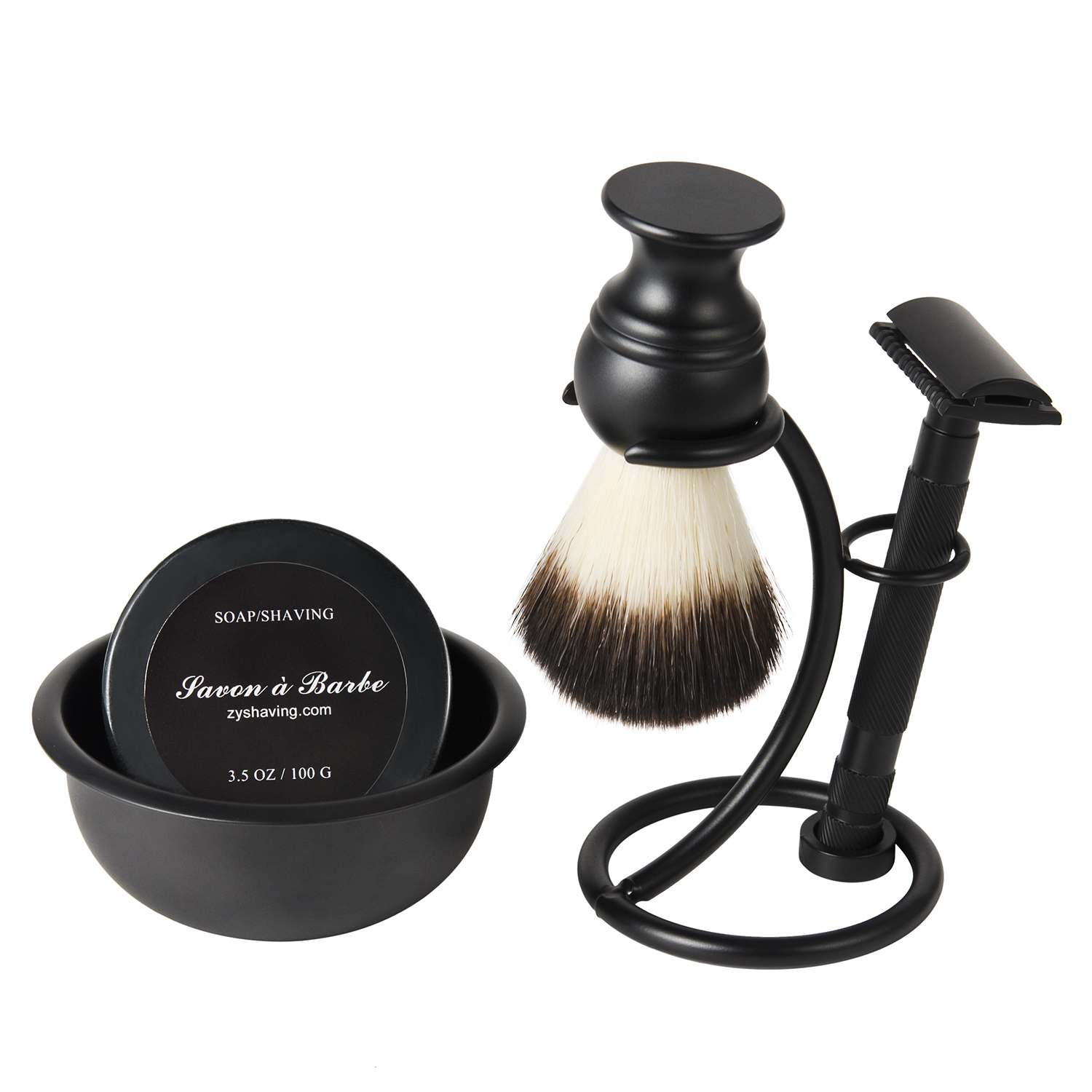 New Men's Care Manual Razor Black Five-piece Set Hairbrush Shaver Wet Shaving Brush Whole Body Wash