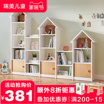 Solid Wood Children Bookshelves Home Floor Bookcase Shelkers Creativity Small House Bookshelves Combined Kindergarten Plotter shelf