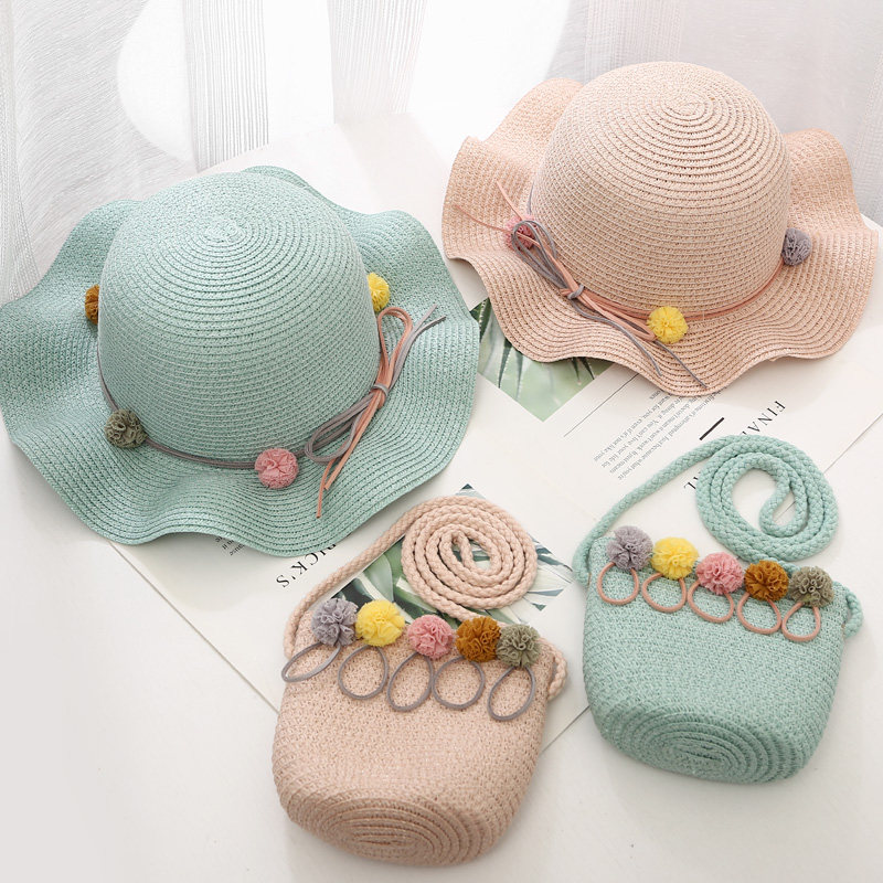 Children's straw hat girls sun hat girl sun hat girl baby hat summer baby sun hat beach spring and autumn