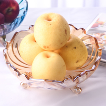 Golden Amber European crystal glass fruit plate Modern living room creative household coffee table Candy basin