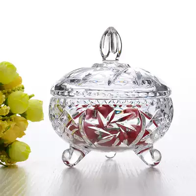 European style three-legged corner glass candy jar jewelry box creative storage tank wedding wedding candy living room gift decoration sugar tank
