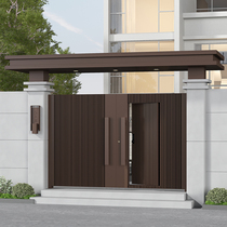 Outdoor courtyard door aluminum alloy villa courtyard door rural self-built house B&B door stainless steel wrought iron double door