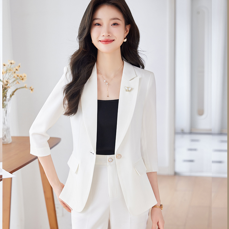 White Blazer for Women, Summer Thin Style, 2026 New Model, Casual, Elegant, High-End, Women's Professional Suit Set