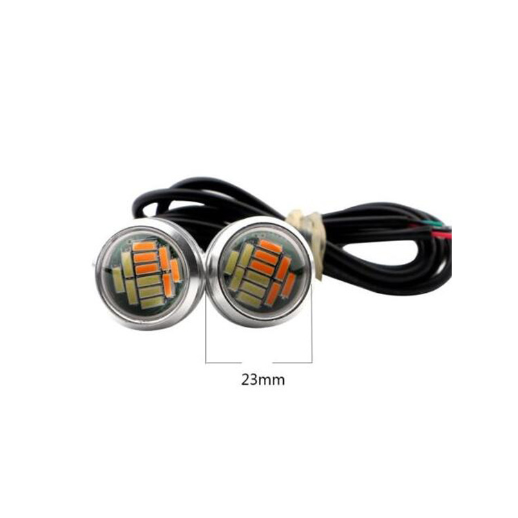 Xe máy làm nổi bật đèn led đại bàng hai màu vàng và trắng đôi đèn tay lái 12V lừa đảo ngược ánh sáng ban ngày chạy đèn phanh đèn led l4x