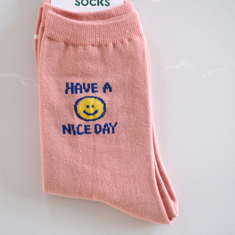 South Korea Kikiya Alphabet Pure Color Cartoon Sweet sports Pure cotton Four Seasons 100 hitch perspiration Silo Socks stockings C059