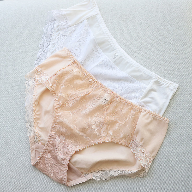 Spring and summer Yaxi mid-waist thin soft lace light familiar basic triangle bag hip mid-waist underwear crotch cotton K144