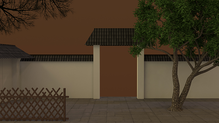 White Rabbit Diary: Wall, Roof Tiles, Courtyard Gate, Fence, Trees, High-Definition Led Large Screen Stage Background, Virtual Static Image White Rabbit Diary: Wall, Roof Tiles, Courtyard Gate, Fence, Trees, High-Definition Led Large Screen Stage Background, Virtual Static Image