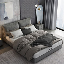 Nano technology cloth soft bed modern minimalist solid wood storage bed 1 5 meters master bedroom light luxury fabric double bed home