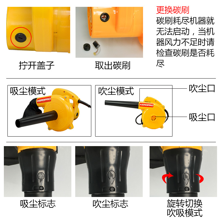 Bụi Collector Máy thổi tóc Máy sấy tóc Công cụ Cấp công nghiệp Xưởng thổi cầm tay Nhà máy cầm tay thương mại Phụ kiện quạt - Công cụ điện khí nén