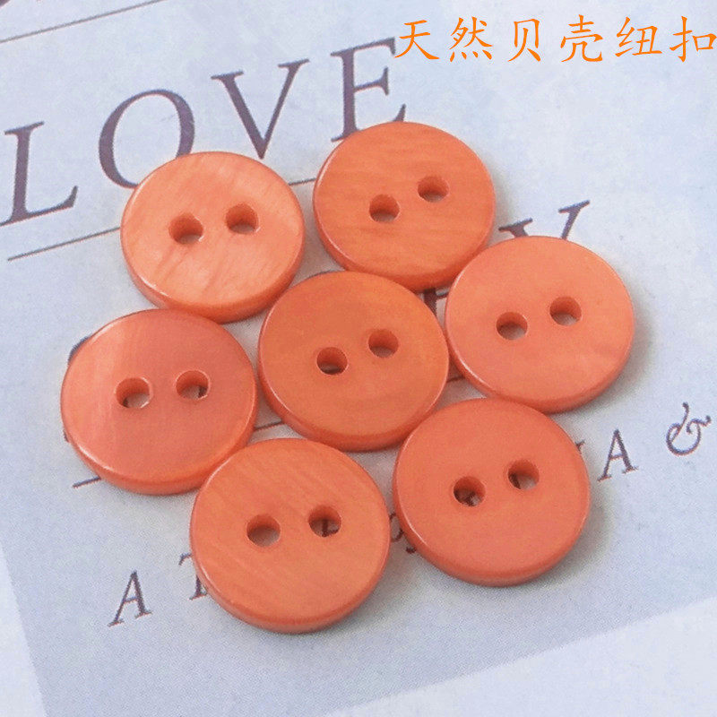 Natural Shell Buttons Real Shell Buttons Two Eyes Flat River Shell Buttons Orange Shirts Shirts Cardigan Buttons