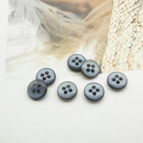Button Monopoly round gray resin button four-eyed pearl button bread button 9mm small button