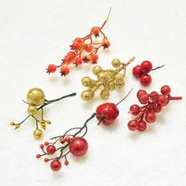 Simulation red fruit Hawthorn scallion powder golden fruit red fruit mushroom mountain red kindergarten handmade DIY Berry accessories