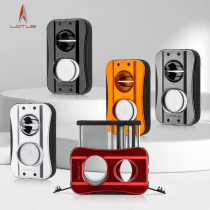 American LOTUS multifunctional cigar cutter flat cut V cut double size cigar punch metal