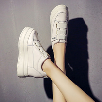 2021 Autumn New 9cm inside the small white shoes female thick bottom joker short muffin casual sports shoes