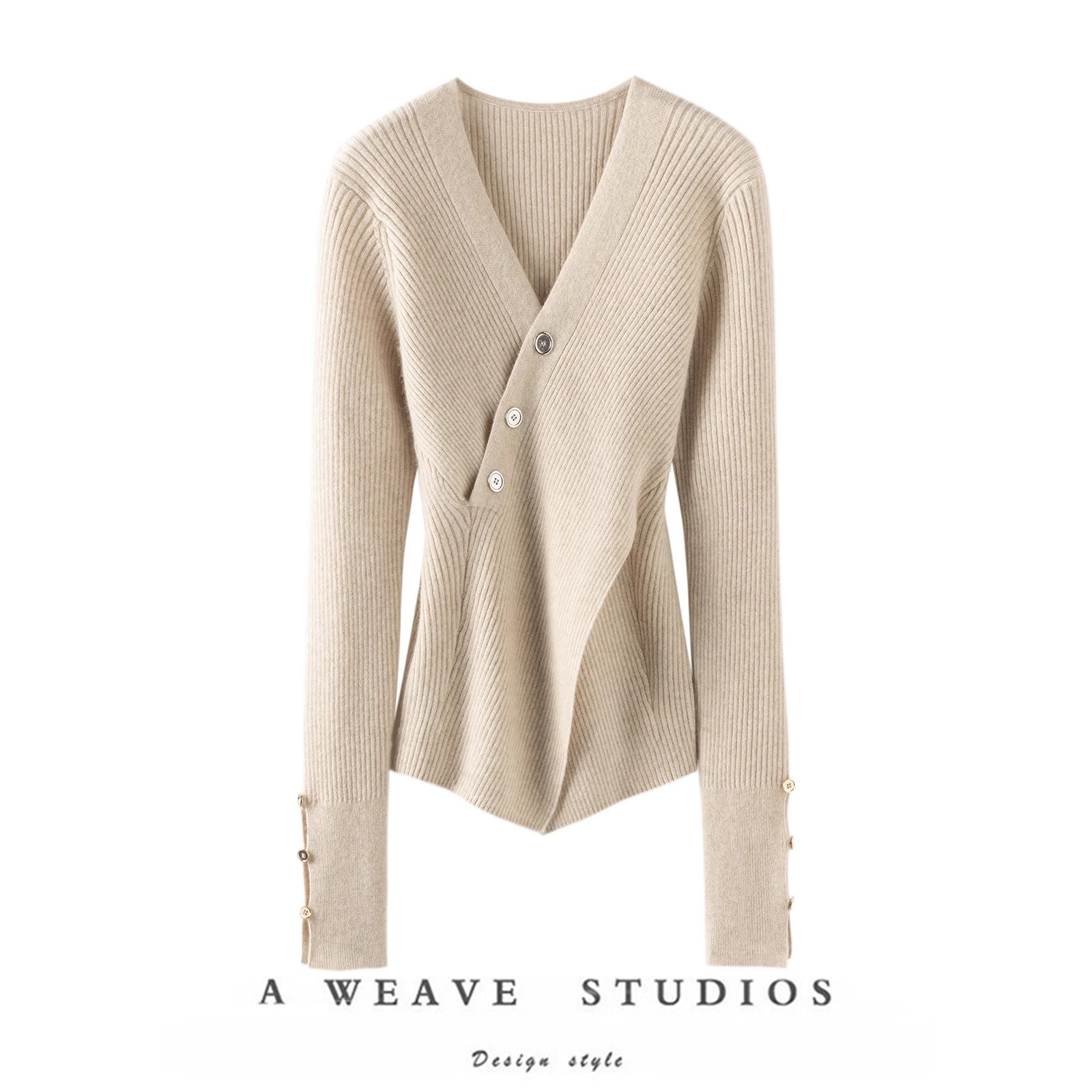 Really easy to wear ~ V-neck 100% pure cashmere sweater women's pure cashmere sweater knitted slim bottoming shirt