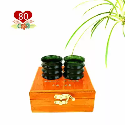 Gansu specialty Jiuquan luminous cup Qilian Moyu Wushan mandarin duck jade factory direct bamboo cup