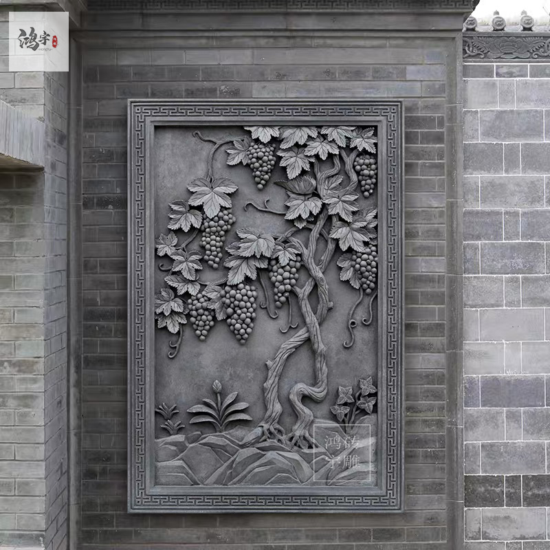 Hongyu new products Chinese antique brick carving square relief exhausted courtyard wall wall photo wall