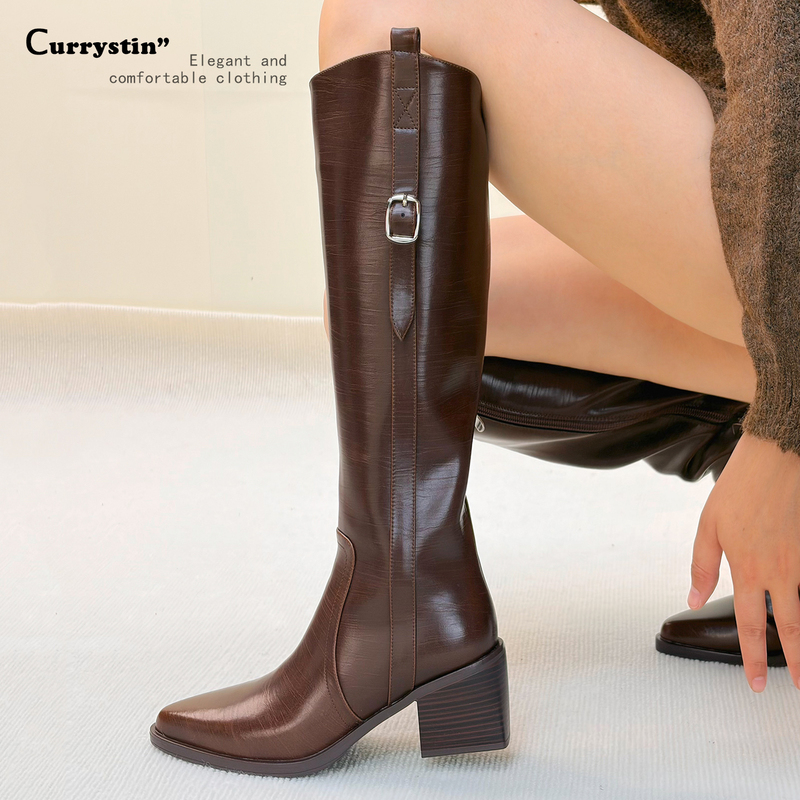 Full Leather Slanted Long Boots for Women 2026 New High-Heeled High-Tube Riding Boots Brown Large Size Boots Pointed-Toe Long Boots Full Leather Slanted Long Boots for Women 2026 New High-Heeled High-Tube Riding Boots Brown Large Size Boots Pointed-Toe Long Boots