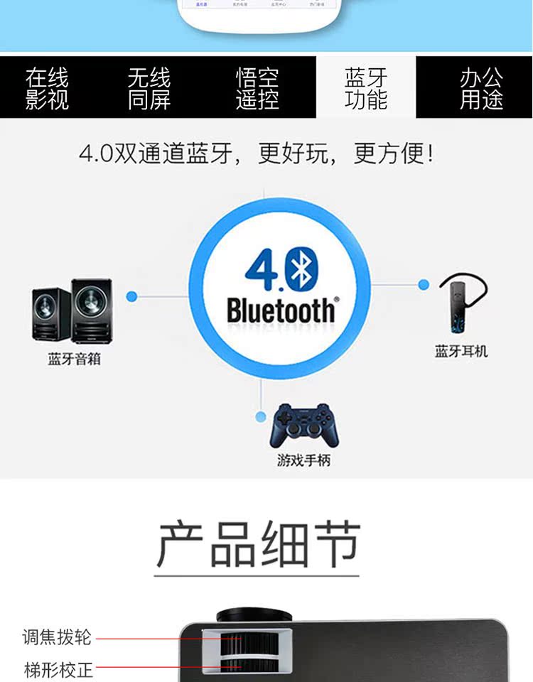 炮 M5 máy chiếu gia đình wifi không dây rạp hát tại nhà 1080p máy chiếu HD không có TV