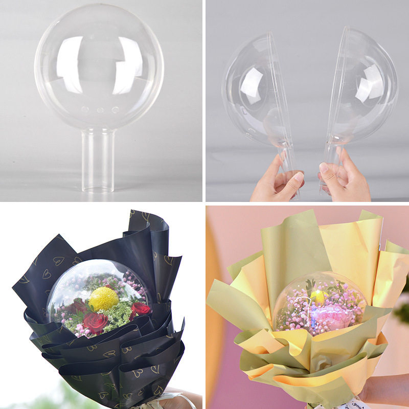 Acrylic Bobo Ball Packaging Ball Box High Transparent Ball Bubble Ball Flower Bouquet Holding Bucket Packaging Material