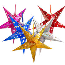 Three-dimensional laser five-pointed star bar shopping mall shop hotel decoration pendant holiday decorations
