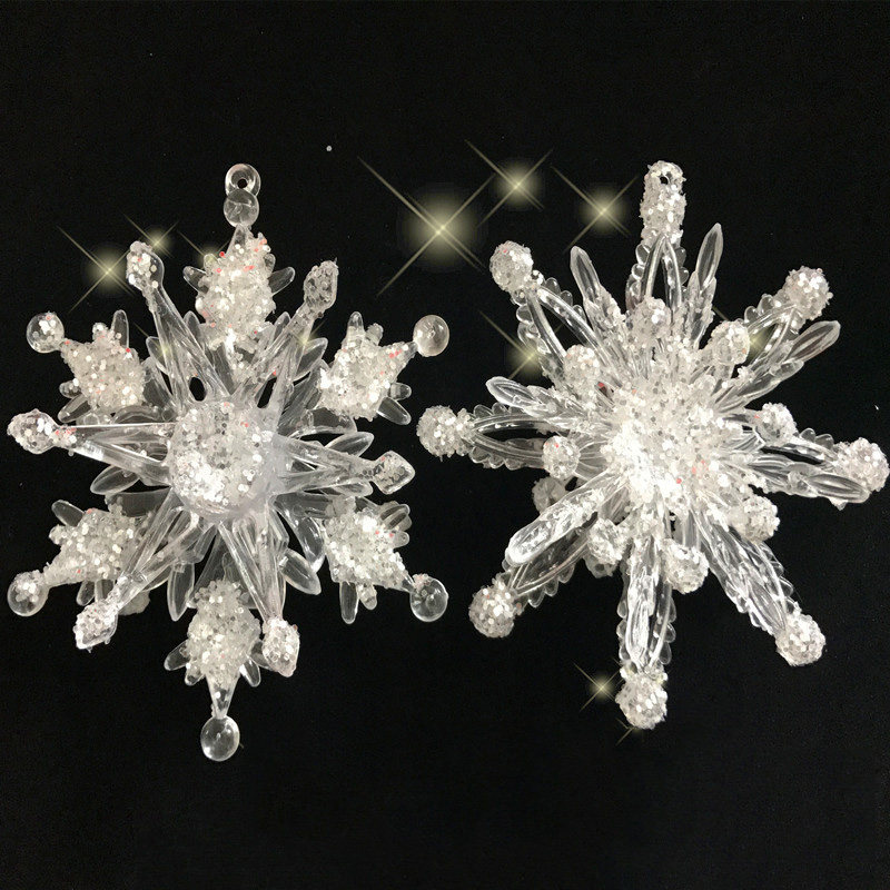 Acrylic multi-layer snowflake window shop decoration ornaments wedding decoration shooting props diamond powder effect