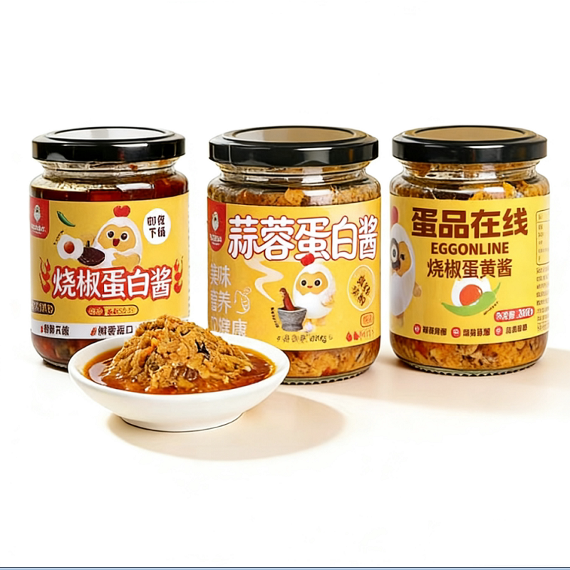 蛋品在线烧椒蛋黄蛋白蒜蓉酱瓶装200g真材实料佐餐下饭拌面广东辣