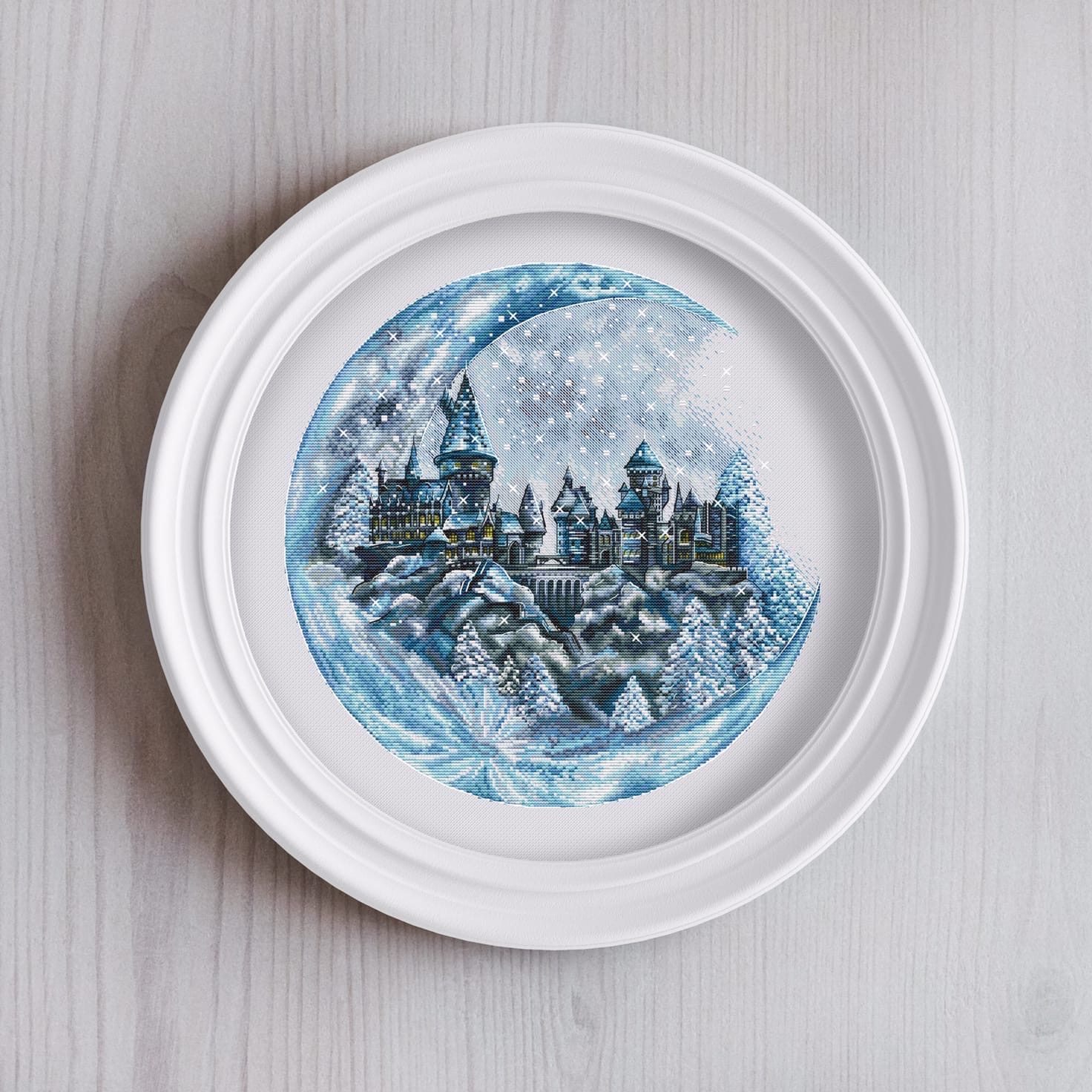 Berry Orange Love Embroidered self-fit DMC Cross embroidered import drawings 2010282 Moon Hogwarts Castle