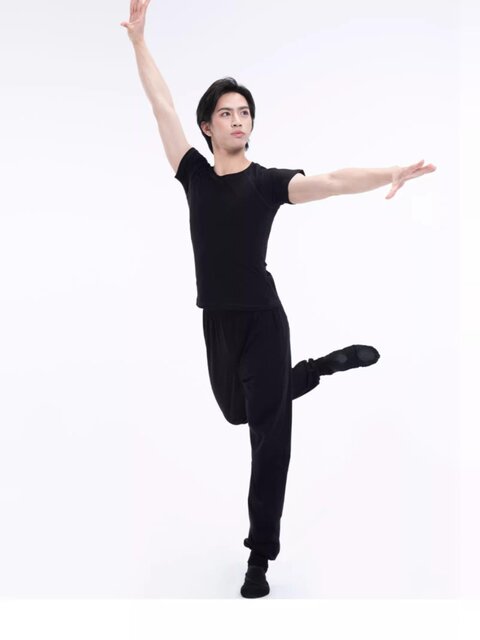 Danshige men's dance trousers carrot pants loose elastic cuff shape body training clothes aerobics for men and women