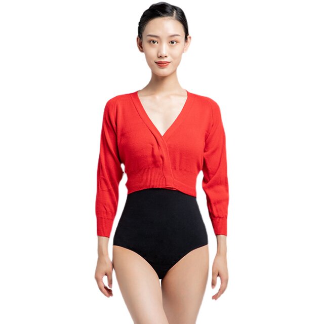 Danshige dance sweater ballet long-sleeved coat adult and children lace-up exercise sweater autumn and winter warm coat