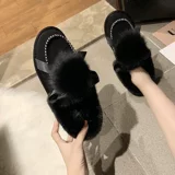 Универсальные удерживающие тепло милые зимние туфли на плоской подошве для отдыха, модные короткие сапоги, 2020 года