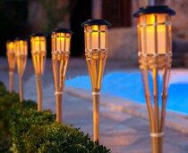 Solar torch light bamboo solar light solar bamboo torch light torch light