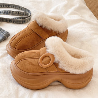 Qiaohui fashion thick sole high heeled cotton slippers