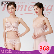 Samantha 8702 pajamas home clothes five-piece ice silk sexy suspender night dress set five-piece thin section