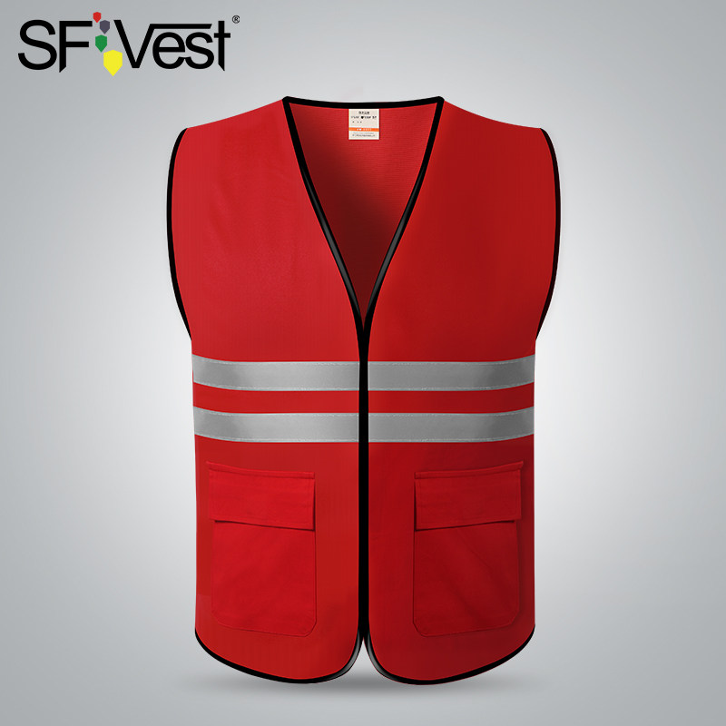 SFvest red vest work leader pure cotton anti-static power reflective vest safety guard guardian