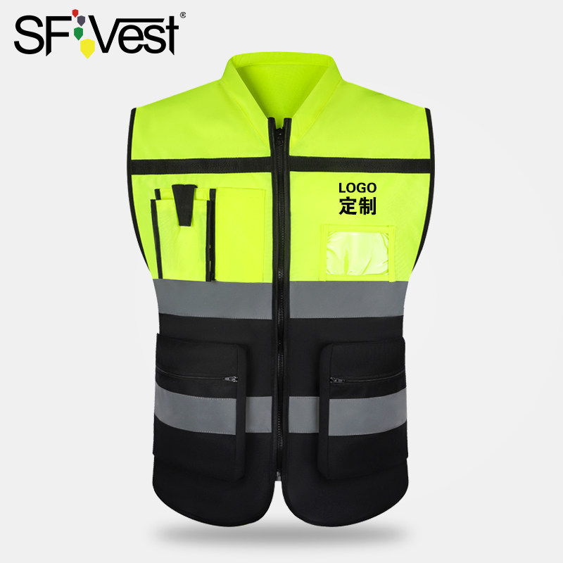 Reflective vest Traffic safety clothing Site vest Reflective clothing Motorcycle riding jacket Color multi-bag construction