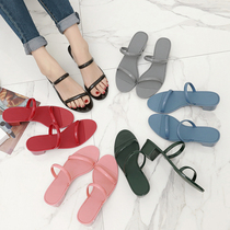 Net Red Cold Drag Woman Summer Wear 2022 New Fashion 100 Hitch Jelly Shoes Slippers Women Midi Beach Shoes