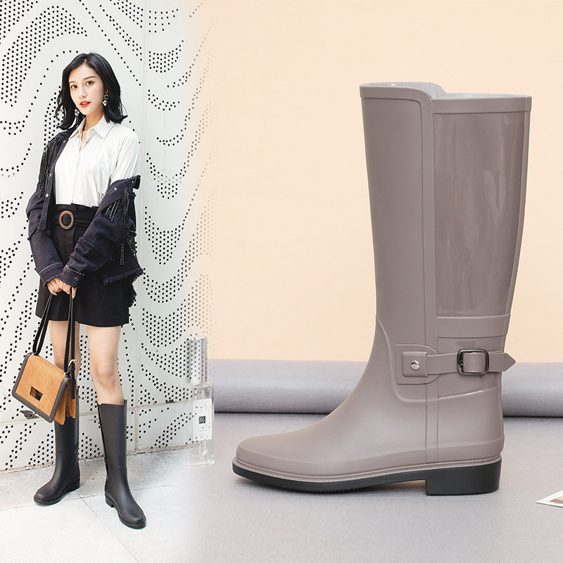 Day Ensemble Light Fashion OUTSIDE WEARING RAIN BOOTS AUTUMN LONG BARREL WATERPROOF SHOES SOFT BASE ANTI-SLIP RUBBER SHOES HIGH CYLINDER WATER BOOTS RAIN SHOES WOMAN